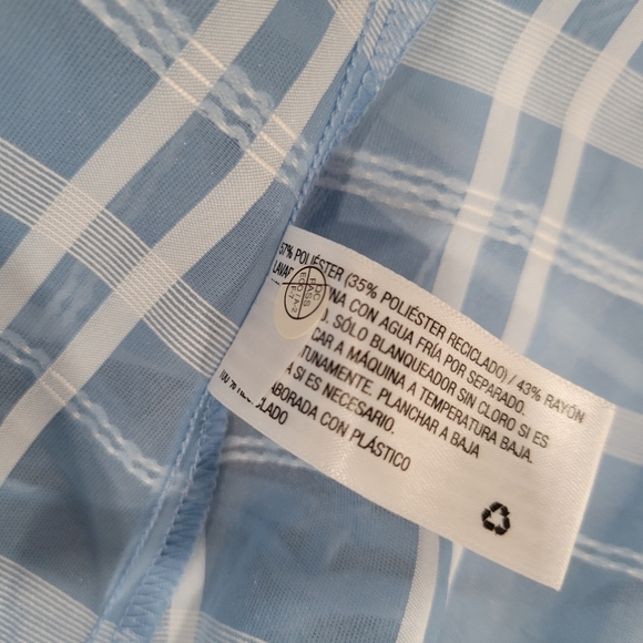 Future Collective Women's Gingham Check 3/4 Sleeve V-Neck Wrap Top Size XS - Picture 12 of 12